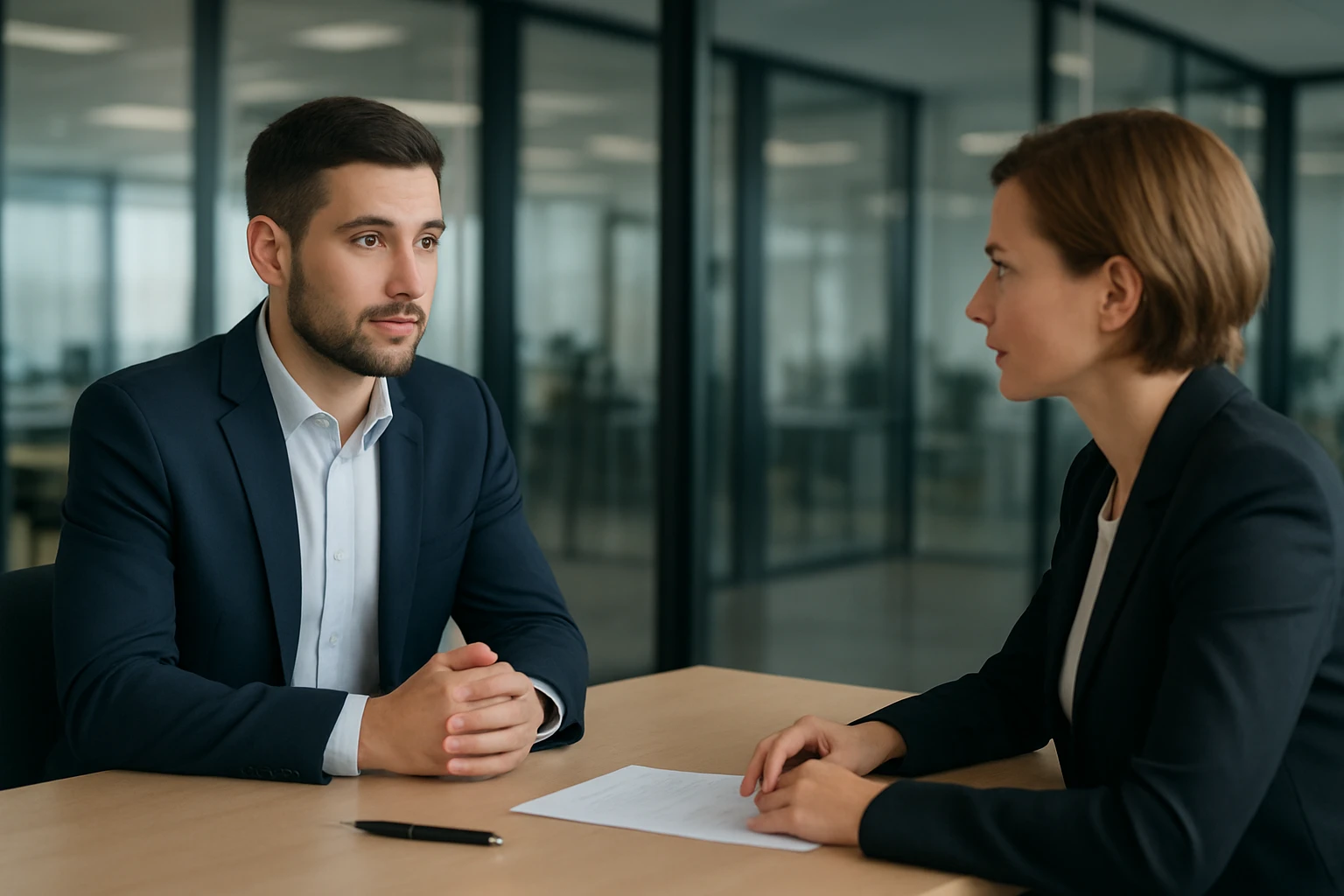 Job candidate having an honest conversation with a hiring manager